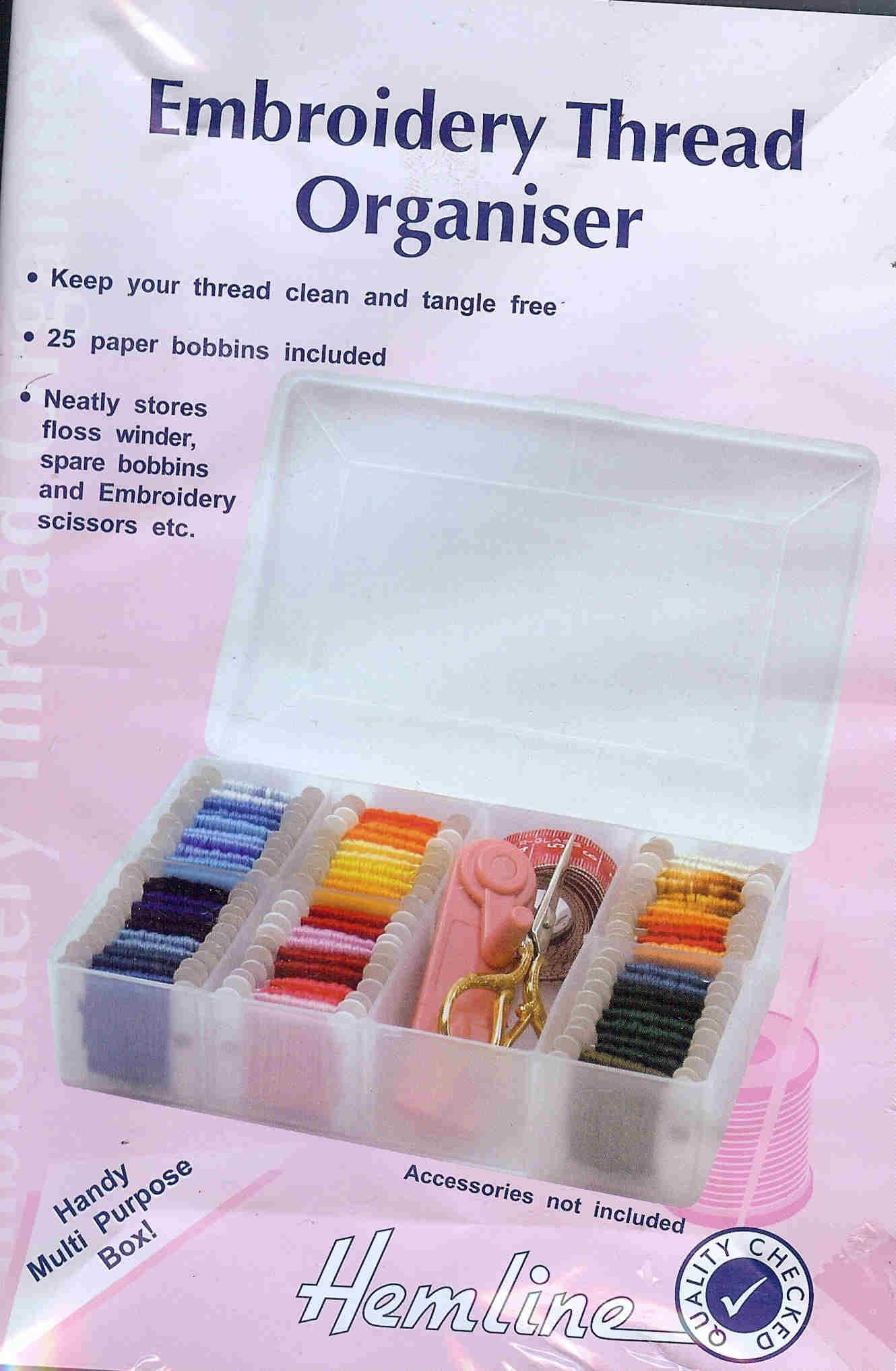 Hemline Transparent Embroidery Thread Organiser Box Medium Size