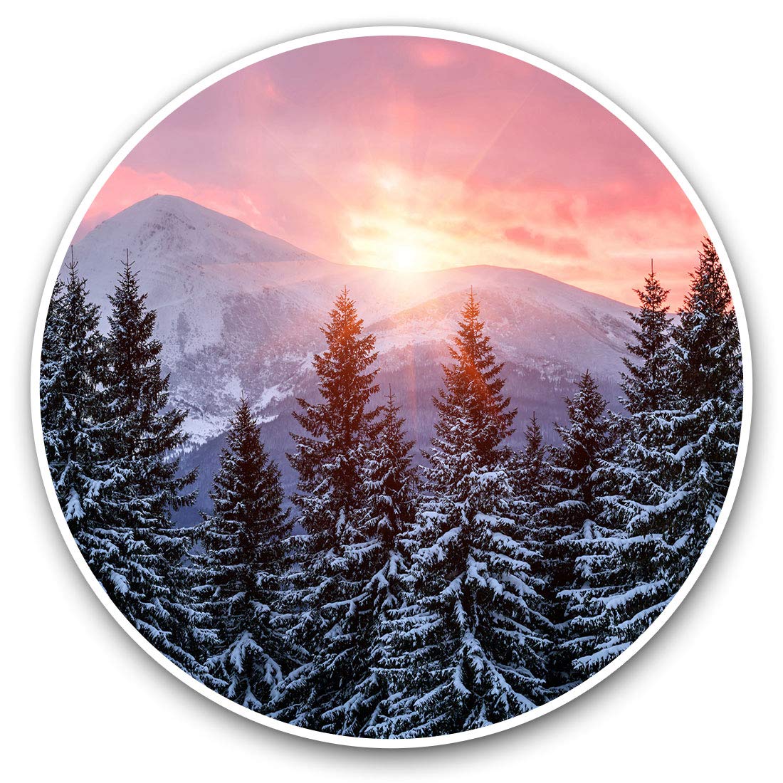 Destination Vinyl Ltd Snowy Mountain Ski Skiing 8546 Vinyl Stickers (Set Of 2) 20Cm - Snowy Mountain Ski Skiing #8546