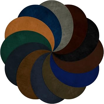 24 Pcs Elbow Patches 12 Colors Oval Suede Elbow Patches for Sweaters Fabric Men Appliques Iron on and Sew on Cloth for Repair Shirt Jeans Jacket 5.5 x 4.3 InchRetro Color