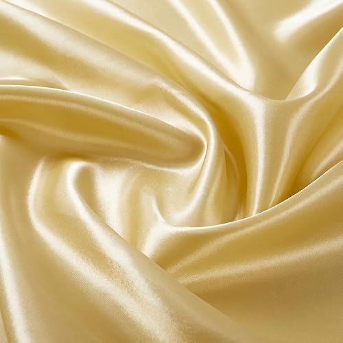 Miniatura 6 de Paquete de 1 mantel de satén dorado, mantel rectangular dorado de 58 x 102 pulgadas, tela suave de satén dorado, mantel de seda de lujo para