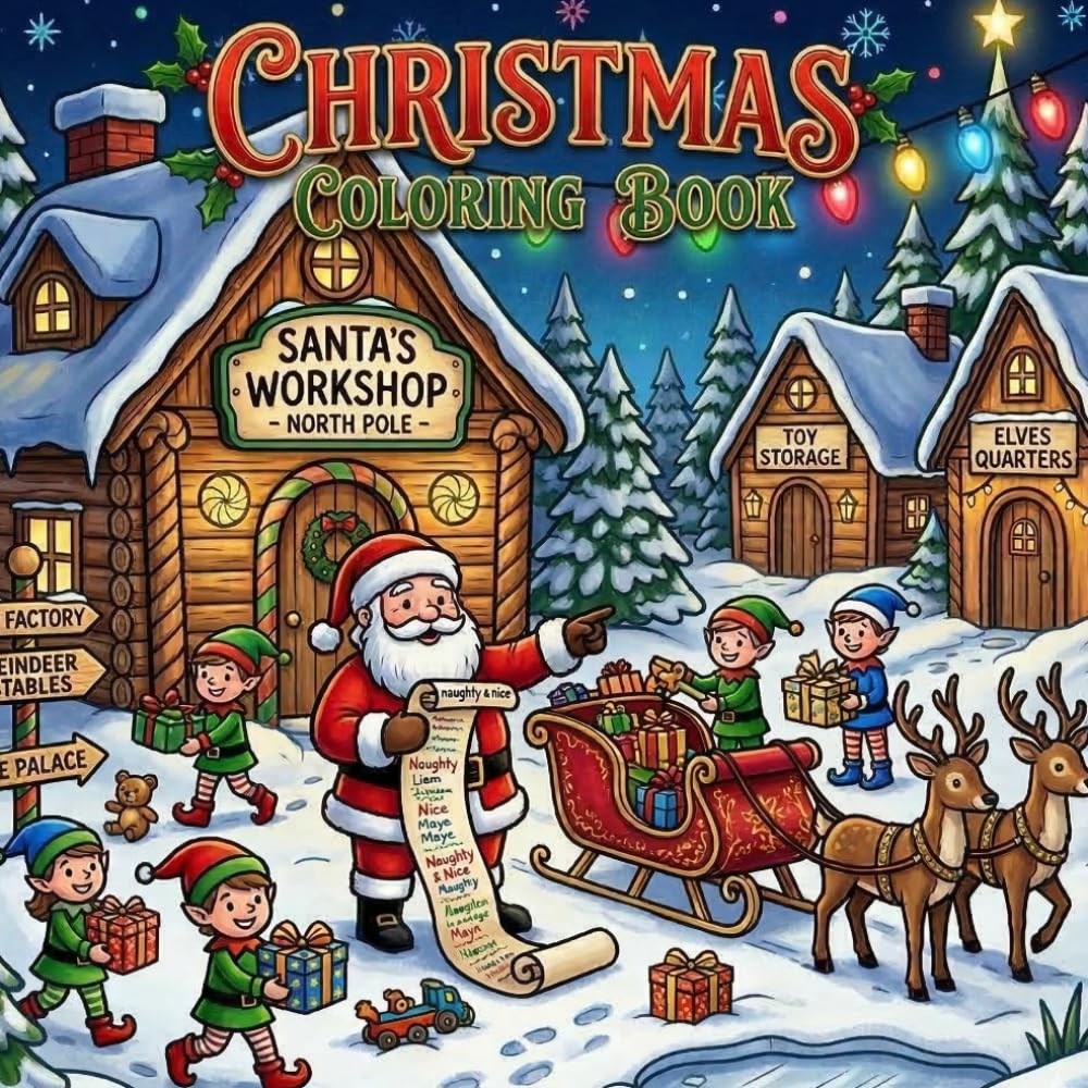 The Christmas Coloring Book: A Magical Journey around Christmas time
