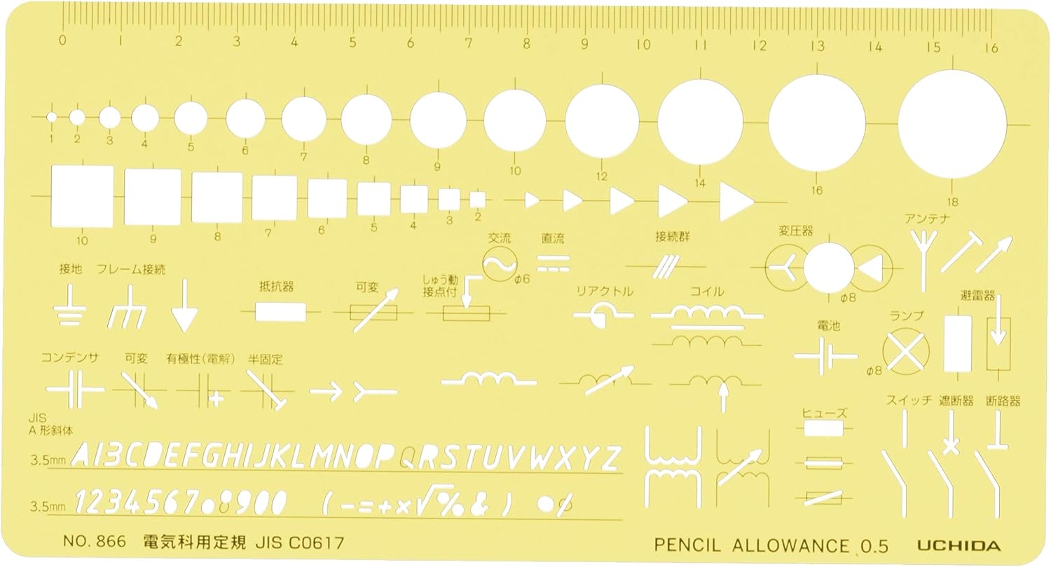 utida Template No. 866 Electrical Tree Ruler
