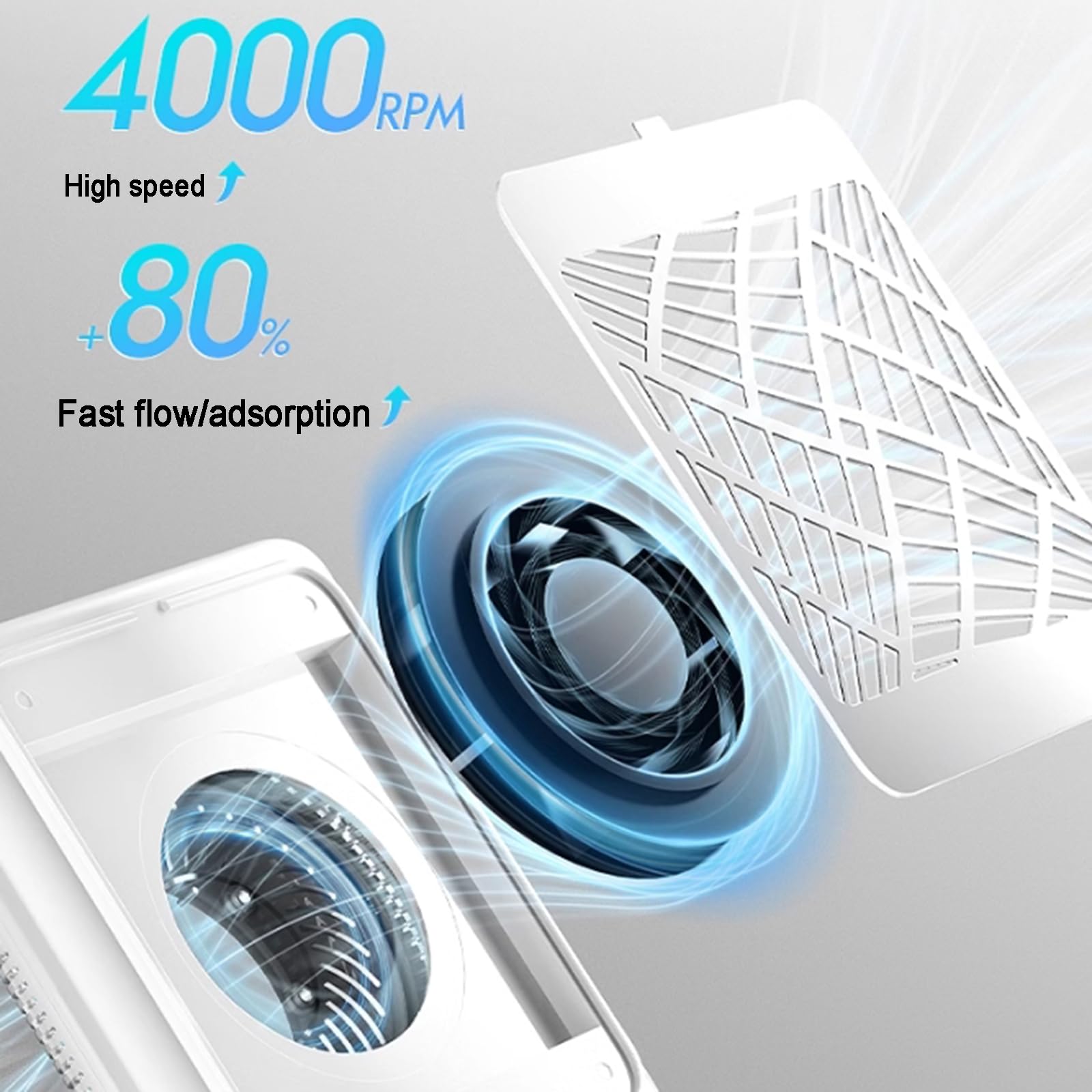 Aspirador Profesional para uñas acrílicas, con filtros Reutilizables, Velocidad Ajustable (máx. 4000 RPM), para salón de uñas y Uso doméstico, silencioso.