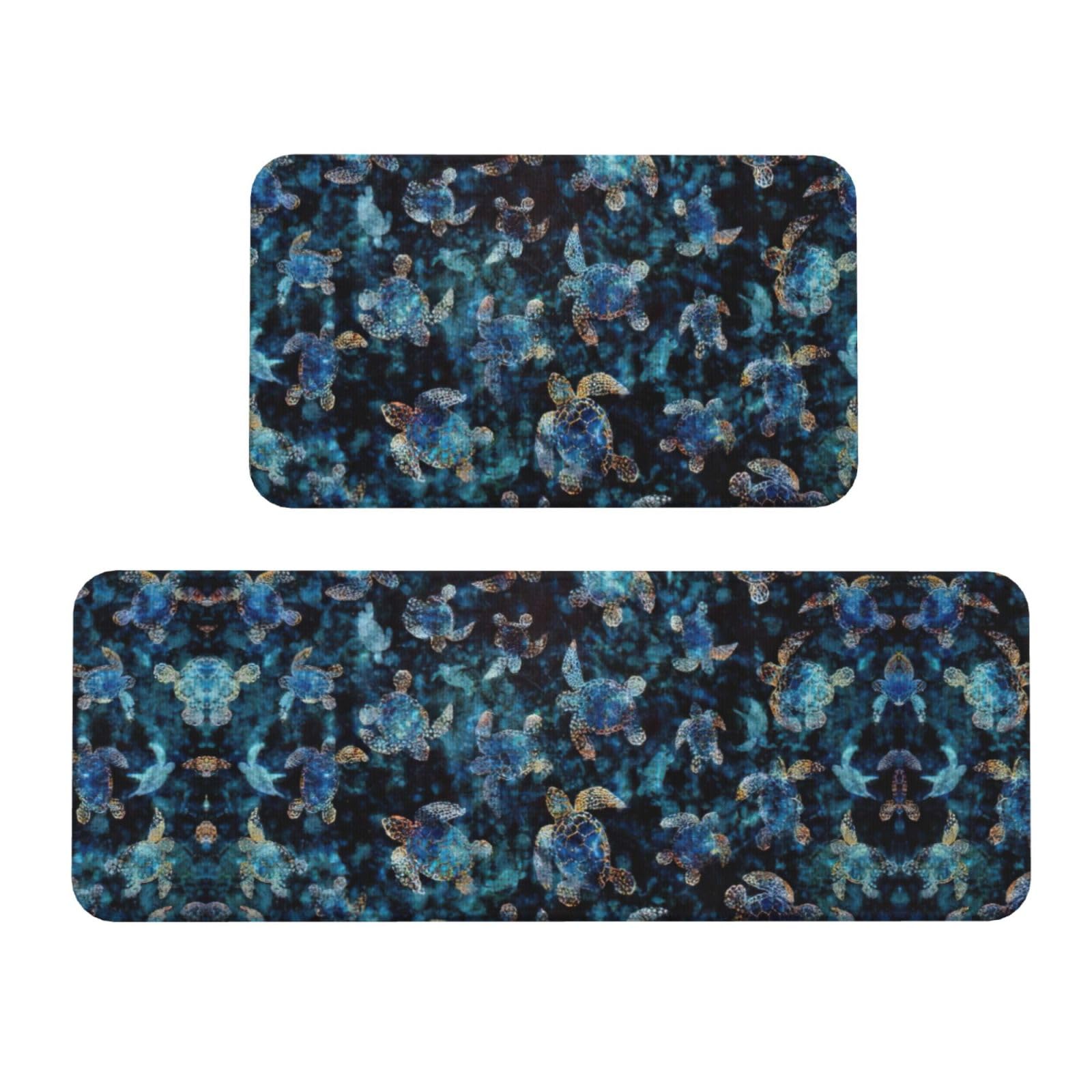 Tapis de cuisine absorbants motif tortue lot de 2