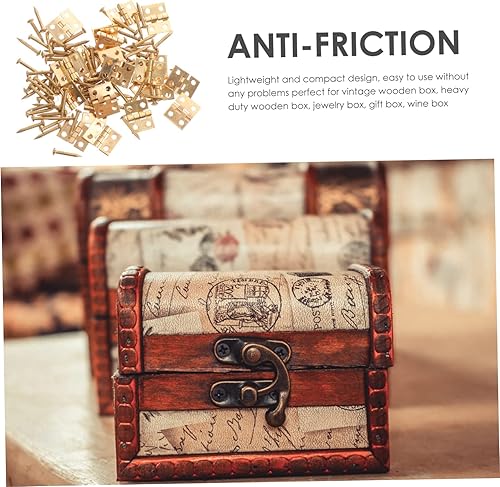 Miniatura 8 de Gadpiparty Bisagras de cobre Bisagras de cobre Bisagra de alta resistencia Accesorios para casa de muñecas Bisagra con tornillos Bisagra Vintage