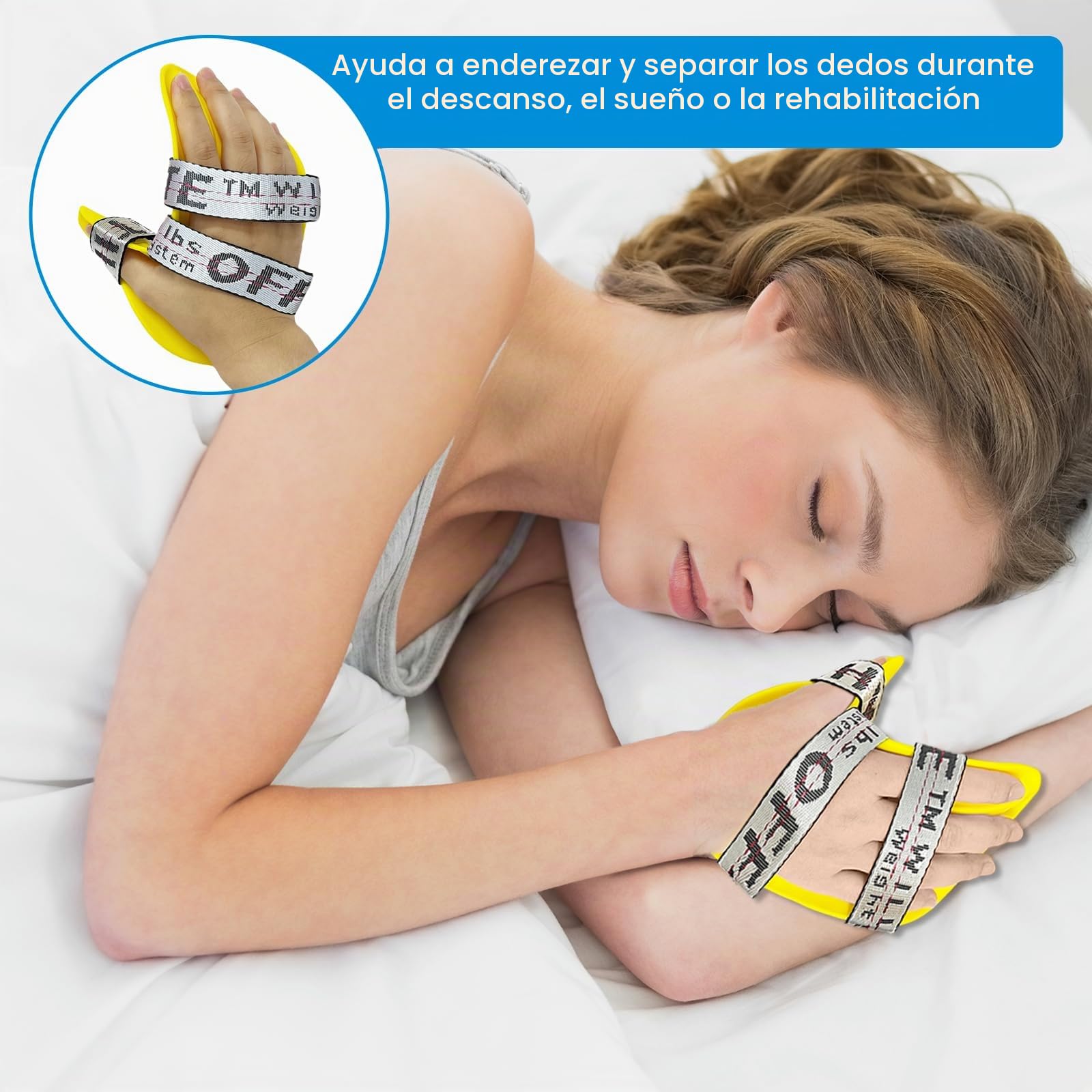 EDWERD Férula para enderezar la mano en reposo, separador de dedos nocturno, entrenamiento de rehabilitación para artritis, hemiplejia, espasmo, recuperación de accidentes cerebrovasculares