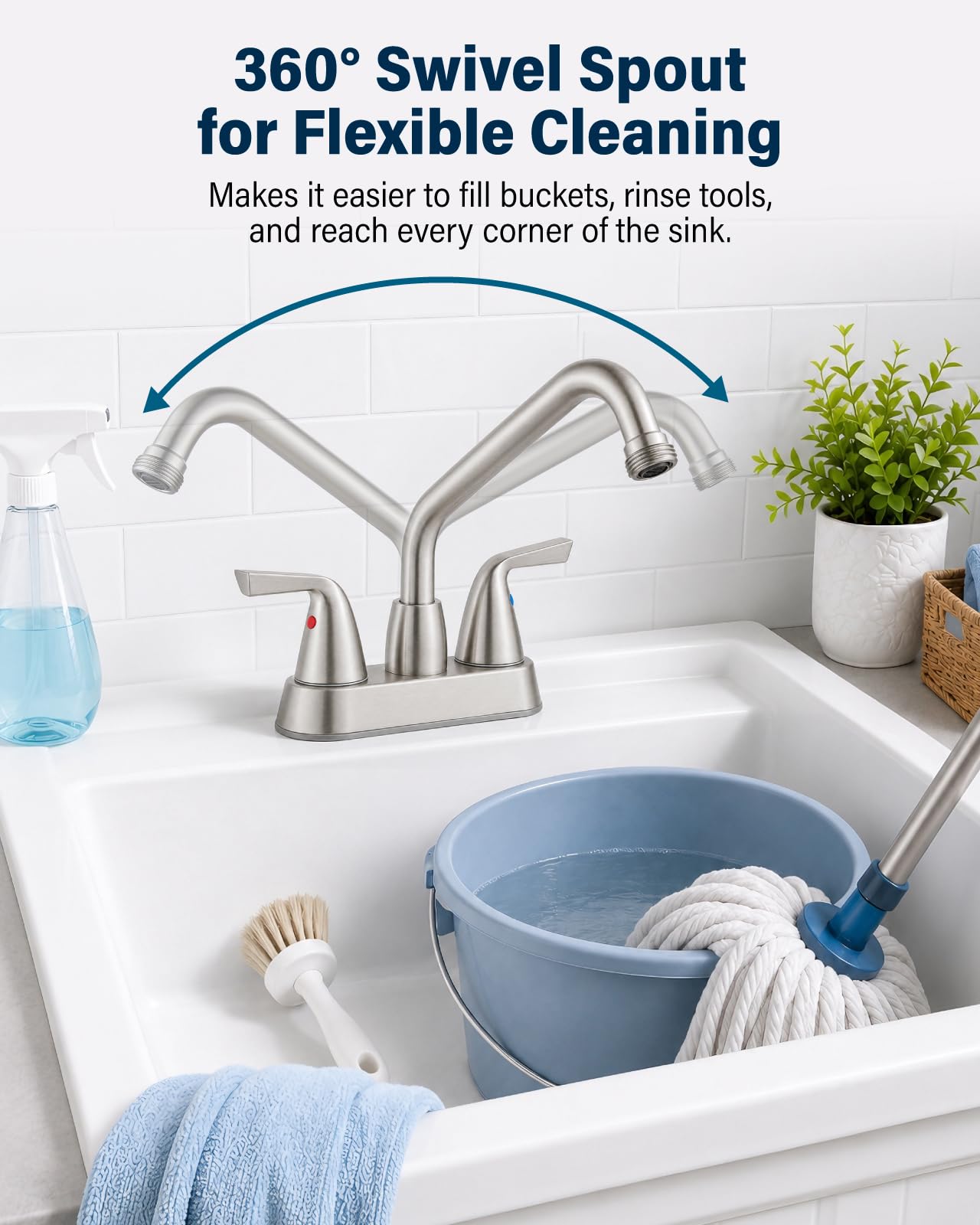Aolemi Utility Sink Faucet - Brushed Nickel -4