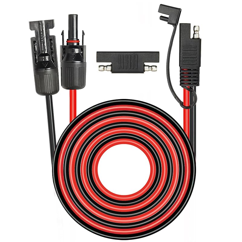 Cabo de Extensão Solar SAE MOOKEERF 7,62 m 10 AWG com Adaptador de Inversão de Polaridade