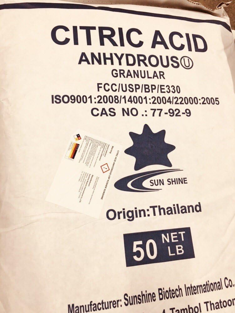 Citric Acid USP/FCC Grade 99% Min. Purity 50lb Bag