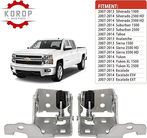 Miniatura 2 de Bisagra de puerta inferior delantera (1 par) se adapta a Chevy Silverado Suburban Tahoe Avalanche GMC Sierra Yukon Cadillac Escalade 2007-2014,