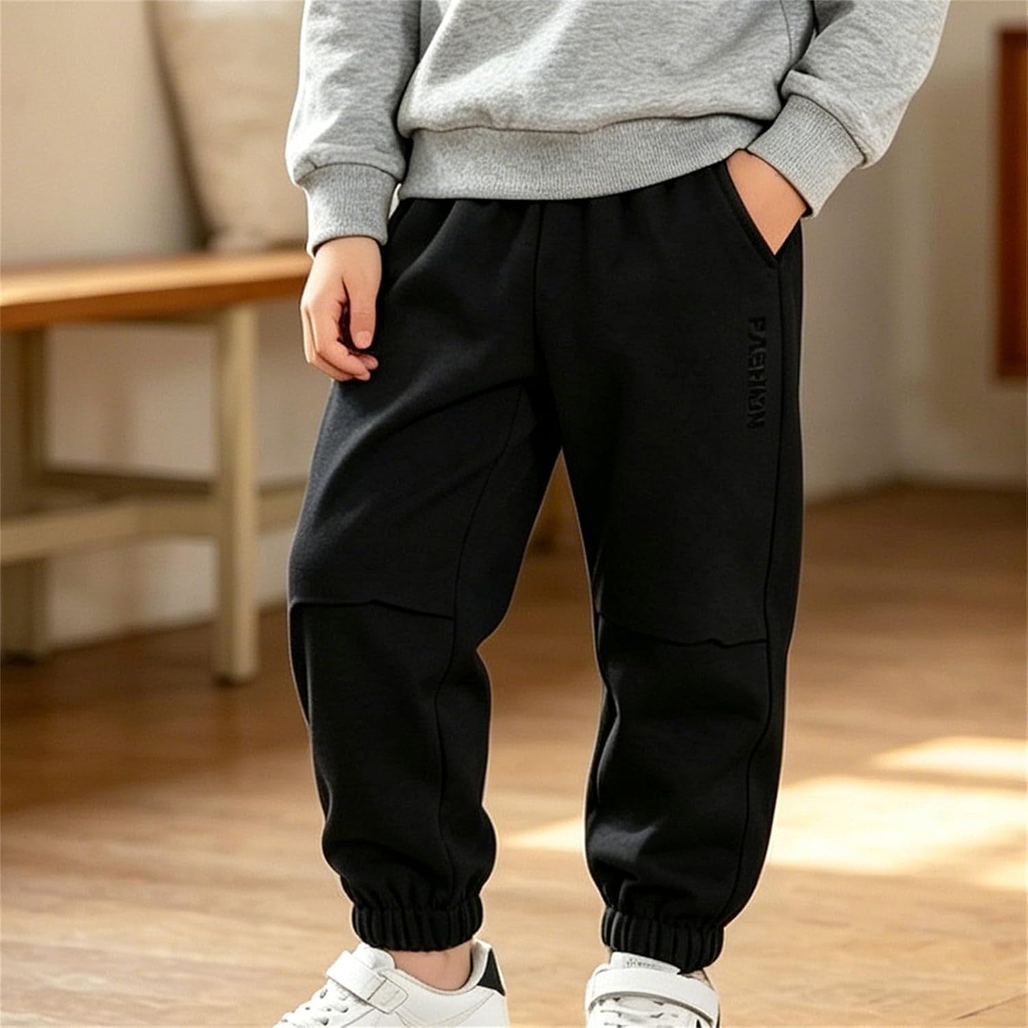 Girls Soft Pants Cute Print Pattern Bottoms Comfortable Long Pants with Pocket Girls' Joggers
