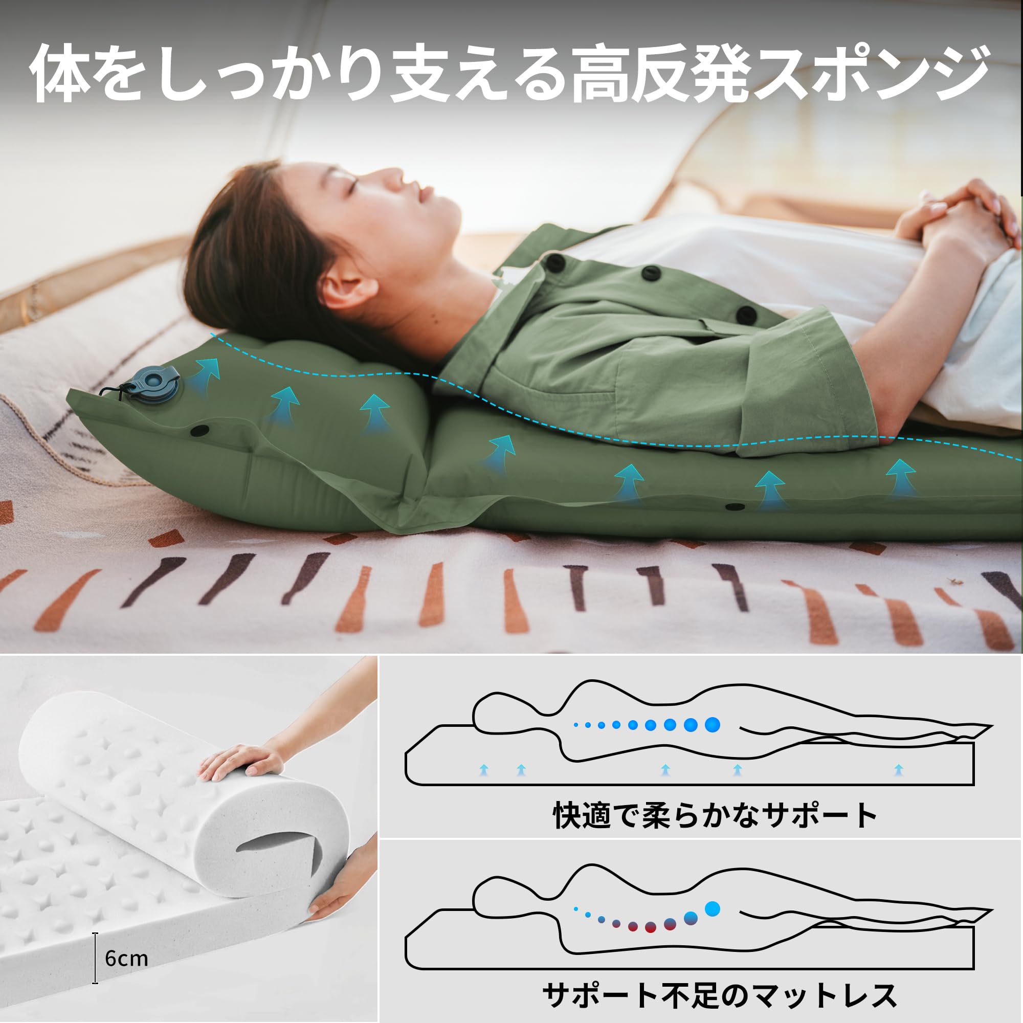 Naturehike 自動膨張スリーピングマット 枕　ポンプ Amazon.co.jp: Naturehike エアーマット【自動膨張 R値 4.6~4.9 厚手