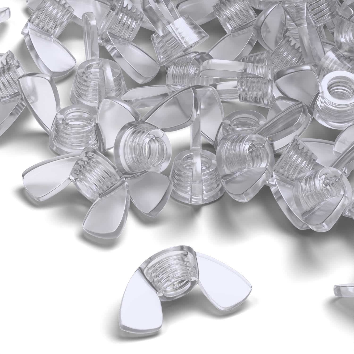Amazon | 20透明透明プラスチックアクリルM4蝶、ウィングナット