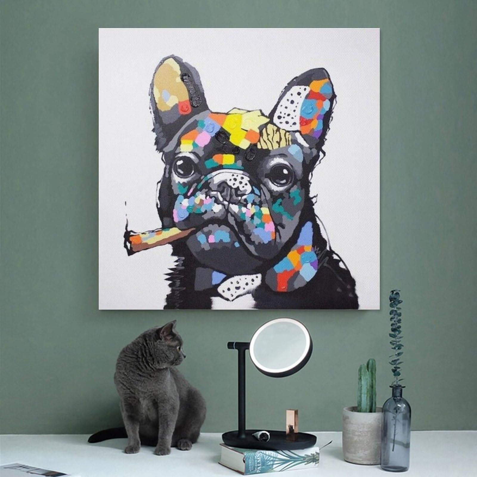 Amazon.co.jp: 犬動物 油絵 ポスター.1 ホーム装飾 アートパネル