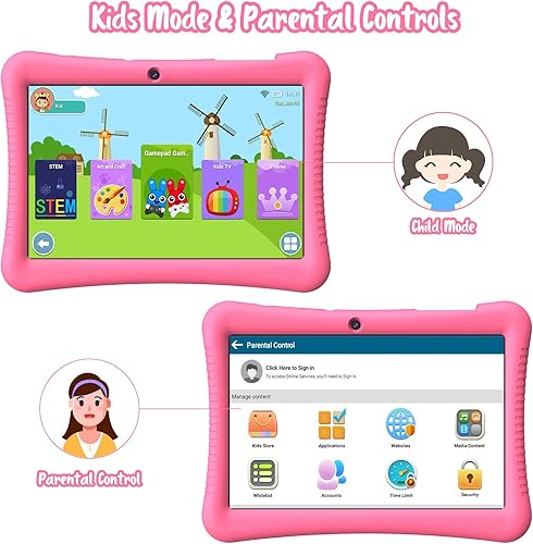 Miniatura 3 de MOOKIA Tableta para niños de 10 pulgadas Android 13 Tablet para niños 3-12 Quad Core 3+32GB Cámara dual GMS certificado WiFi Tablet control parental