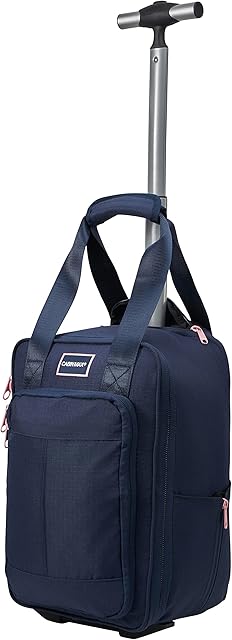Cabin Max Narvik 2.0 Stowaway 20L Trolley Case 40x20x25 cm for Ryanair Under Seat Cabin Bag (Navy/Pink)