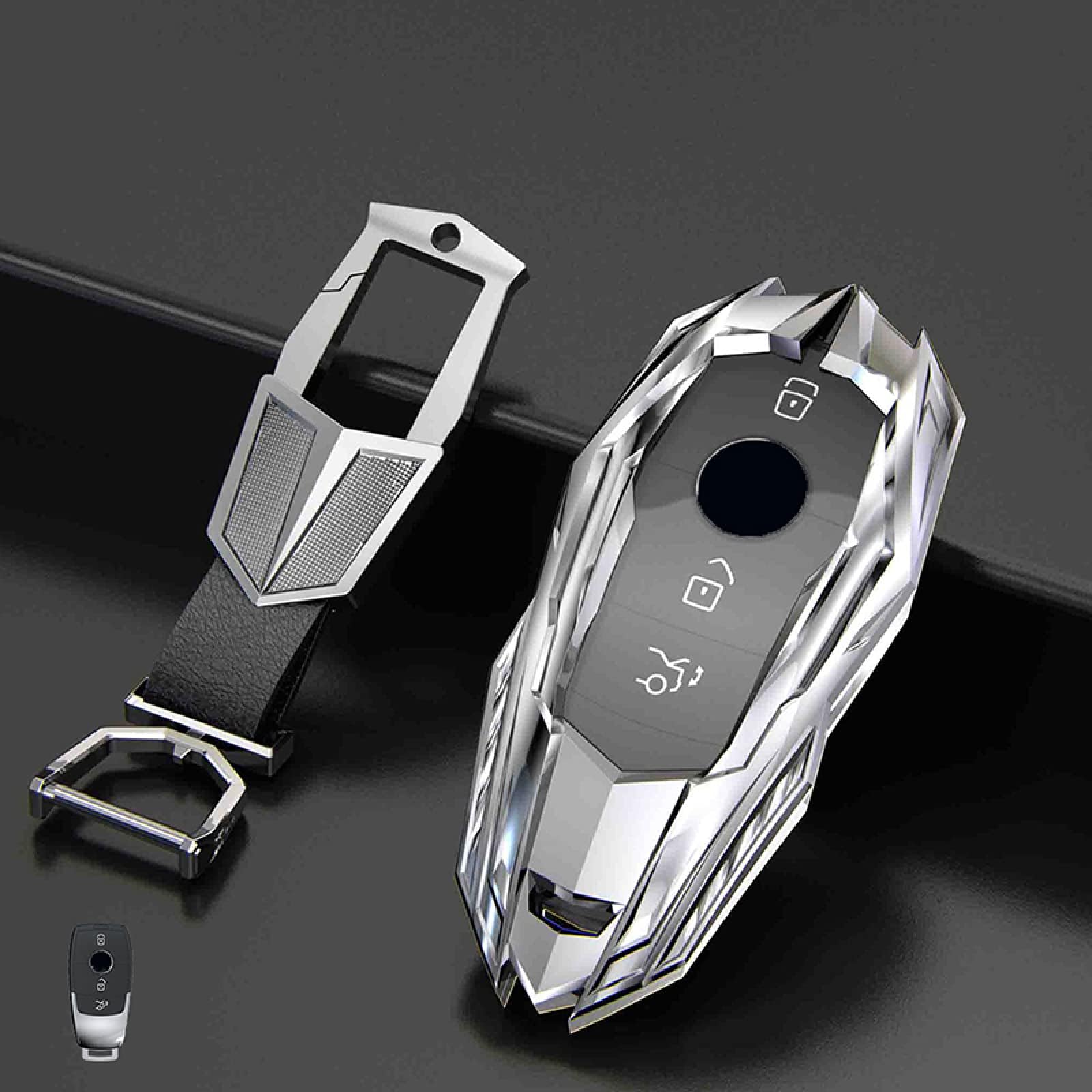 Zinc Alloy Carbon Fiber Car Key Case Cover Keychain, for Mercedes Benz AMG A B C E S Class W204 W205 W212 W213 W176 GLC
