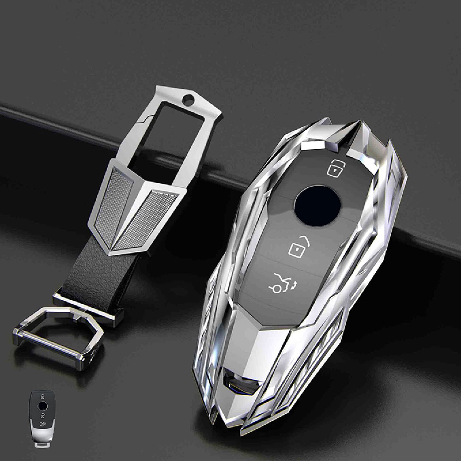 Zinc Alloy Carbon Fiber Car Key Case Cover Keychain, for Mercedes Benz AMG A B C E S Class W204 W205 W212 W213 W176 GLC