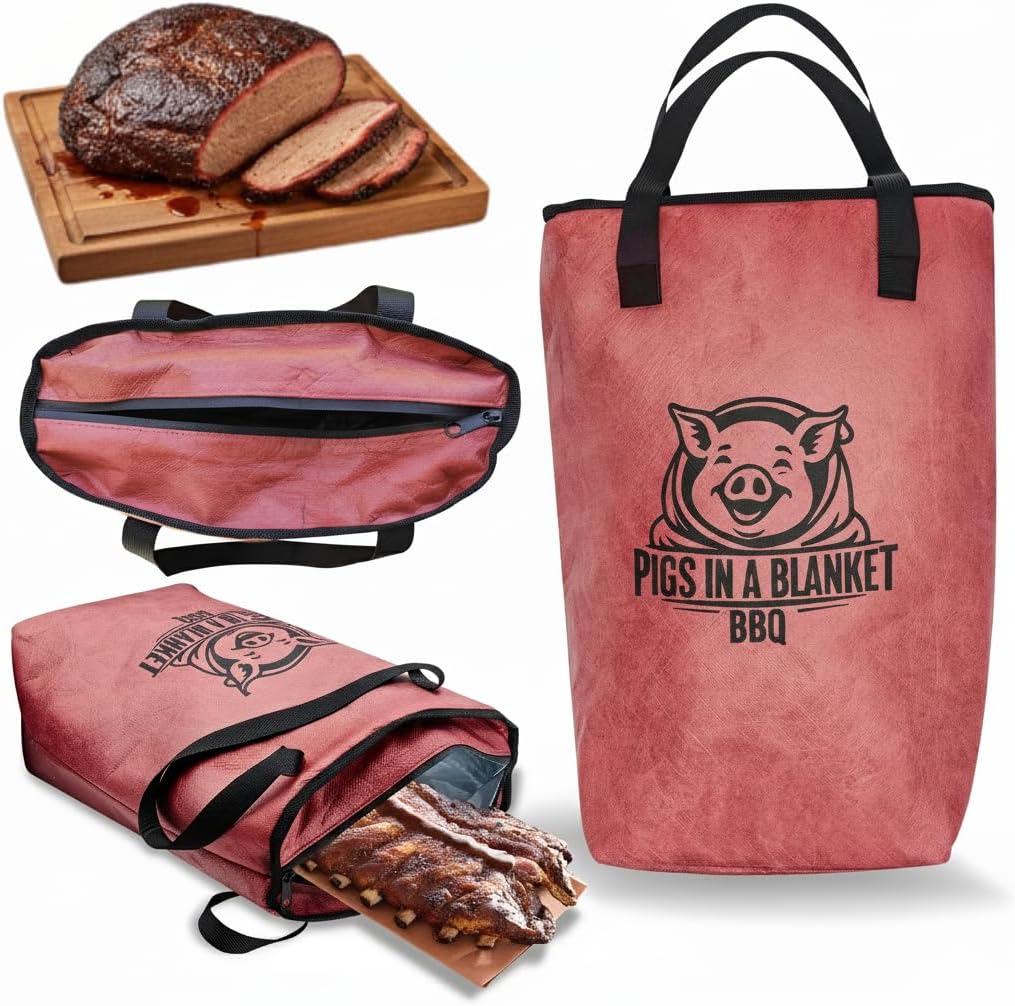 BBQ Blanket for Resting Meat (18in) – Reusable Meat Resting Cooler, Smoker Bag for Meat, Brisket/Turkey/Pork Warmer, Valentines Day Grill Gifts for Dad Men Husband BBQ Lovers
