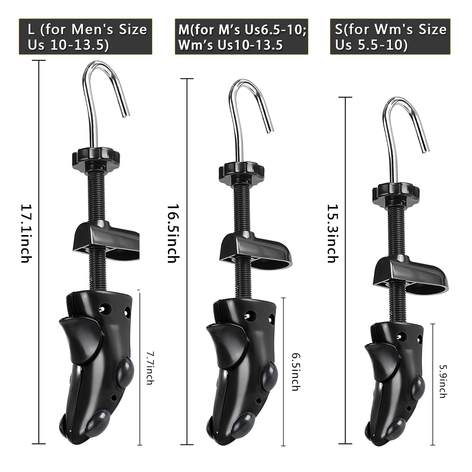 Estirador de zapatos, longitud y ancho ajustables para hombres y mujeres, expansor de zapatos ajustable en 4 direcciones