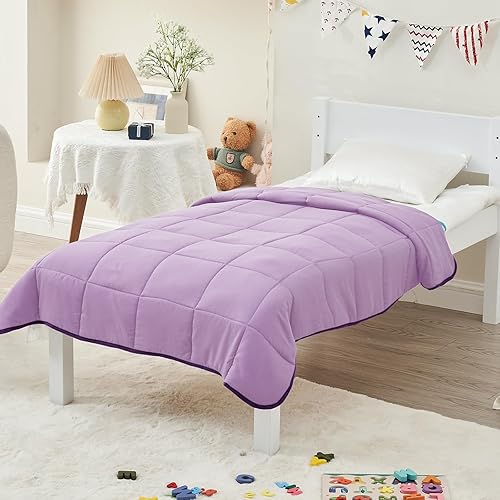 Miniatura 7 de yescool Manta con peso para niños (5 libras, 36 x 48 pulgadas, morado) Manta pesada refrescante para dormir, perfecta para 40-60 libras, manta