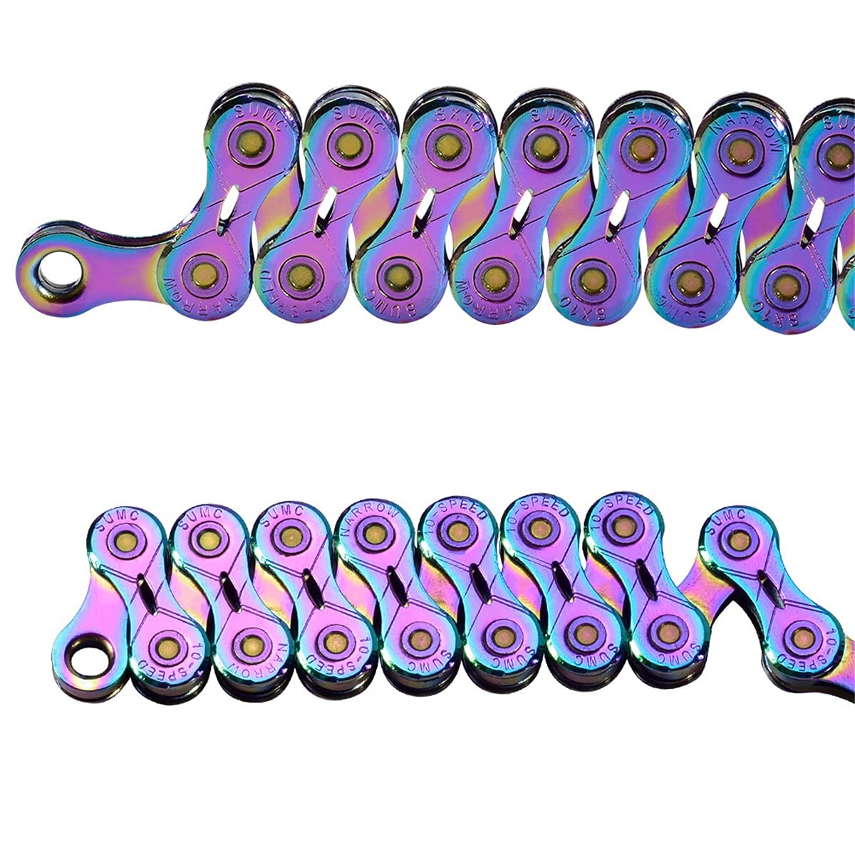 BATLAM Fahrradketten 9/10/11/12-fach halbhohle Mountainbike-Kette Legierung Rennrad-Umwerferkette Zubehör für die meisten Fahrräder (Color : Rainbow, Size : 10S) (Rainbow 10S)