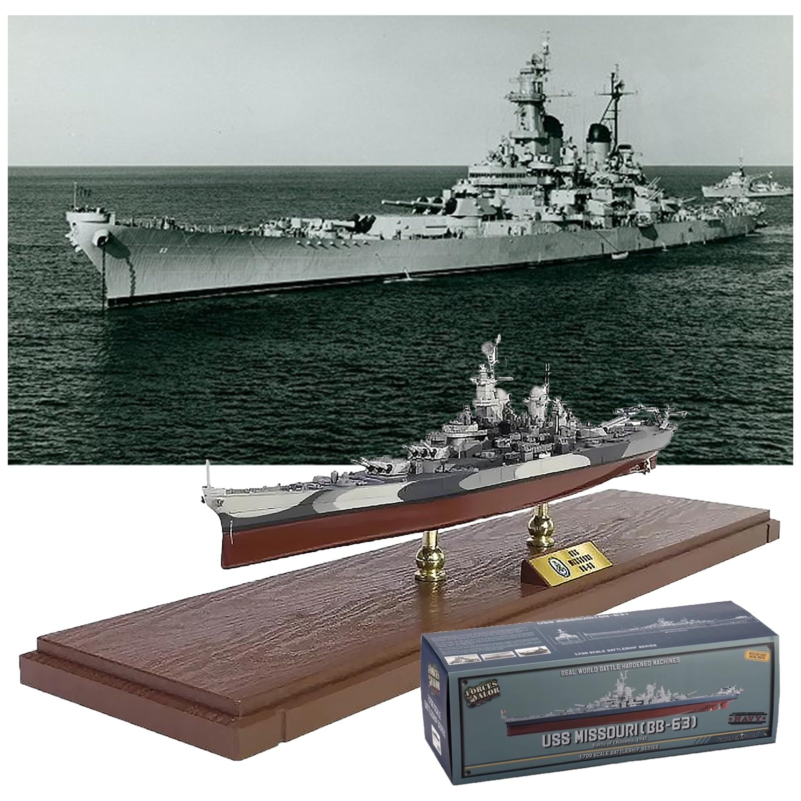 1:700 USS Missouri Schlachtschiffmodell, statisch fertiges Simulationskriegsschiff aus Legierung, klebstofffreie Farbtrennung, fertiges Geschenk, Ornamente, Sammlungsgeschenke for Enthusiasten