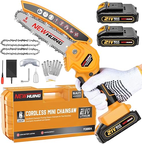 Mini motosierra inalámbrica de 6 pulgadas, mini motosierra de mano alimentada por batería, tijeras de podar pequeñas de 21 V para ramas de árboles,