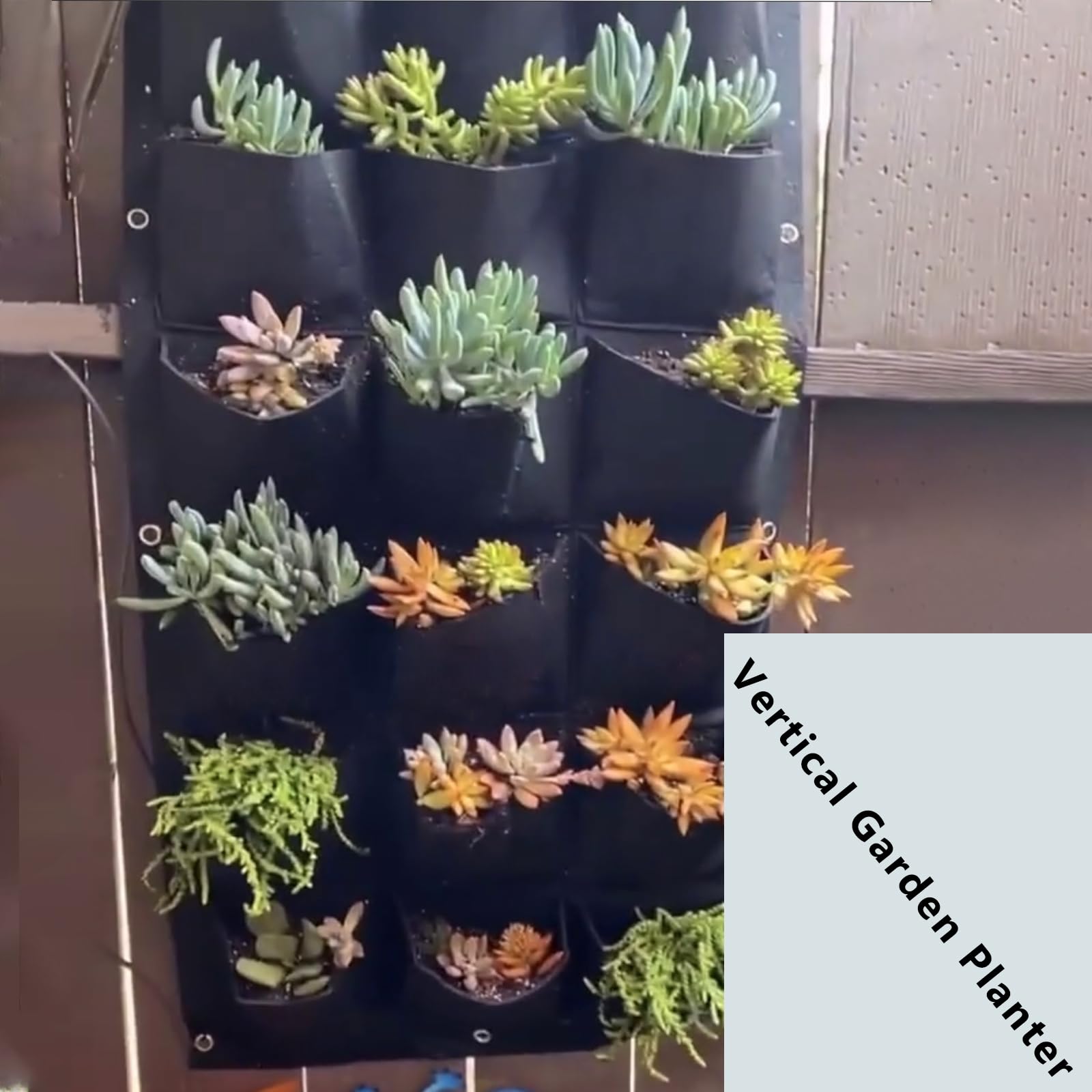 ZOENHOU Paquete de 2 macetas Verticales de jardín con 36 amplios Bolsillos, Bolsas para macetas Colgantes en la Pared, Bolsa de Fieltro para Colocar en la Pared, para balcón, Hierbas, suculentas,