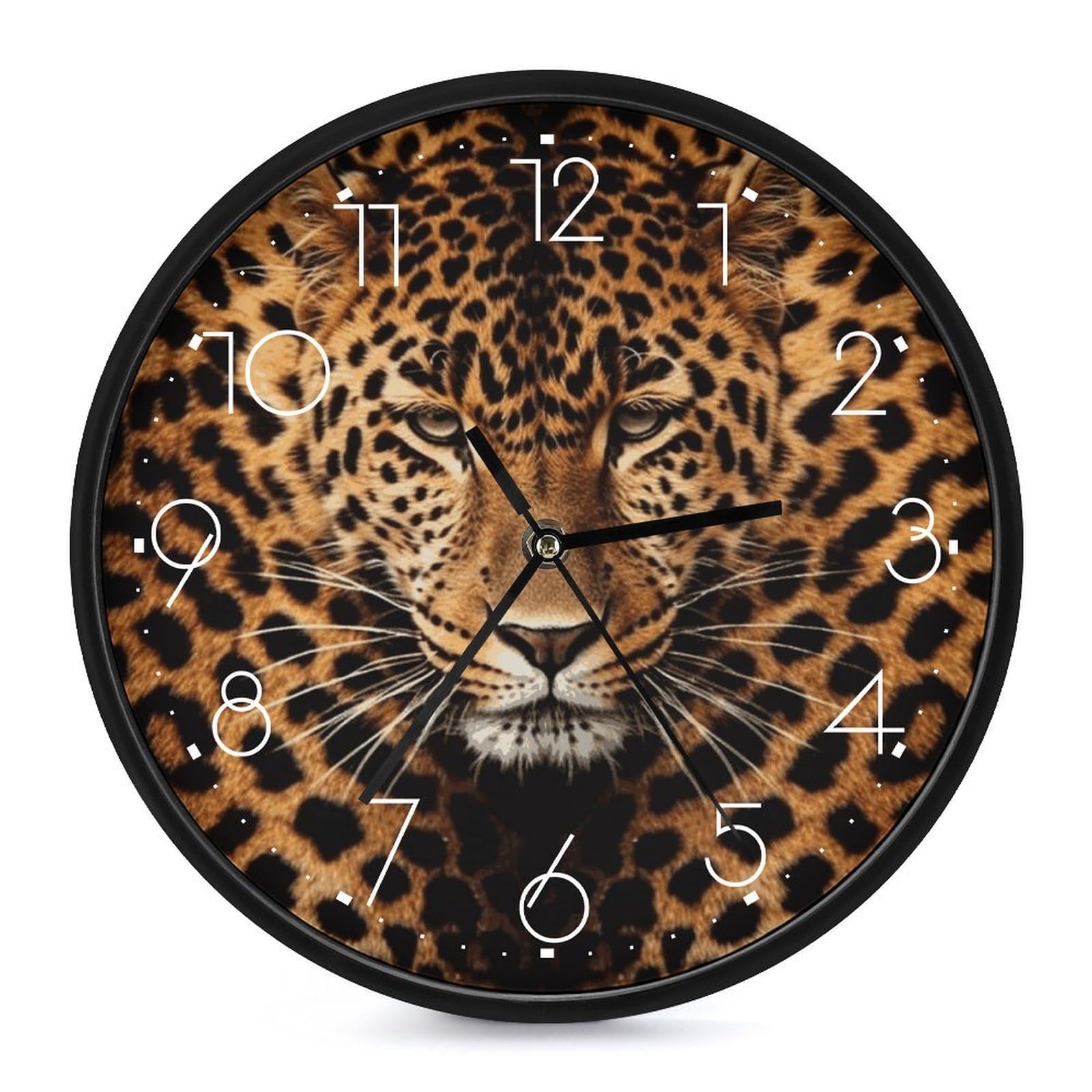 Horloge murale léopard moderne pour salon et cuisine tendance animal