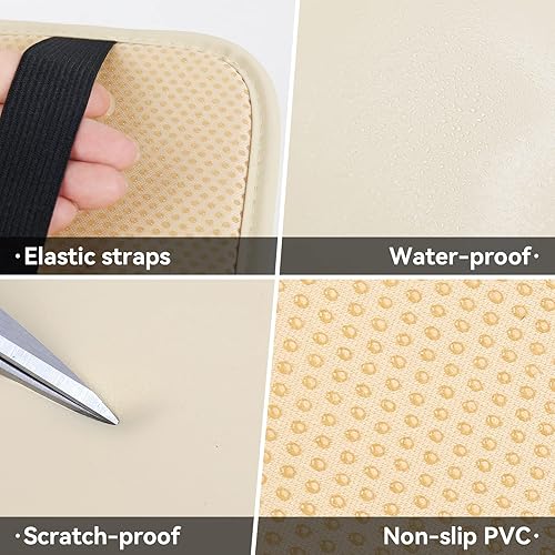 Miniatura 3 de Amiss Almohadilla de cuero sintético para consola central, protector universal para reposabrazos de automóvil, impermeable, antideslizante, suave,