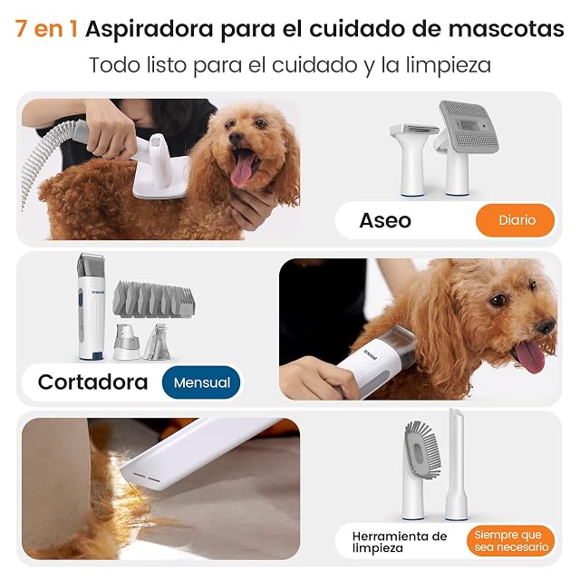 Foto 2 de 8 de oneisall Cortapelos Perros con aspiradora de pelo