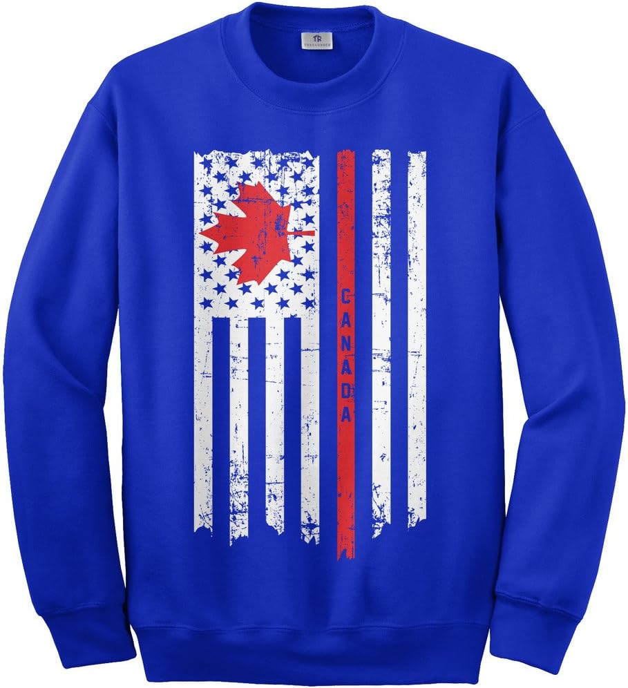 Threadrock Canada USA Canadian American Flag Unisex Sweatshirt