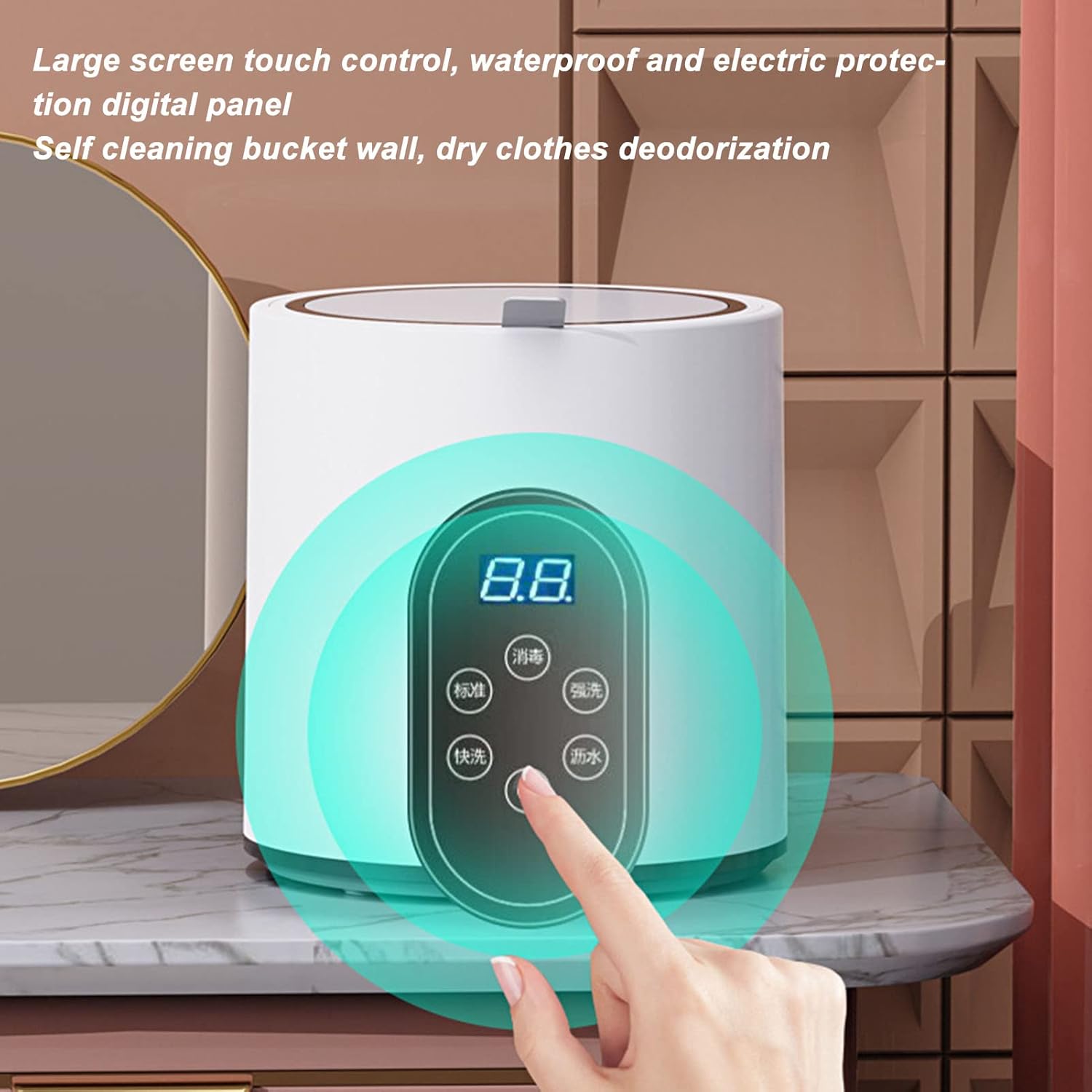 7 Liters Mini Washing Machine, Full Automatic Underwear Washer, Portable Washing Machine for Apartment, Laundry, Camping, RV, Travel, Quiet Operation, Function, Gift Choice