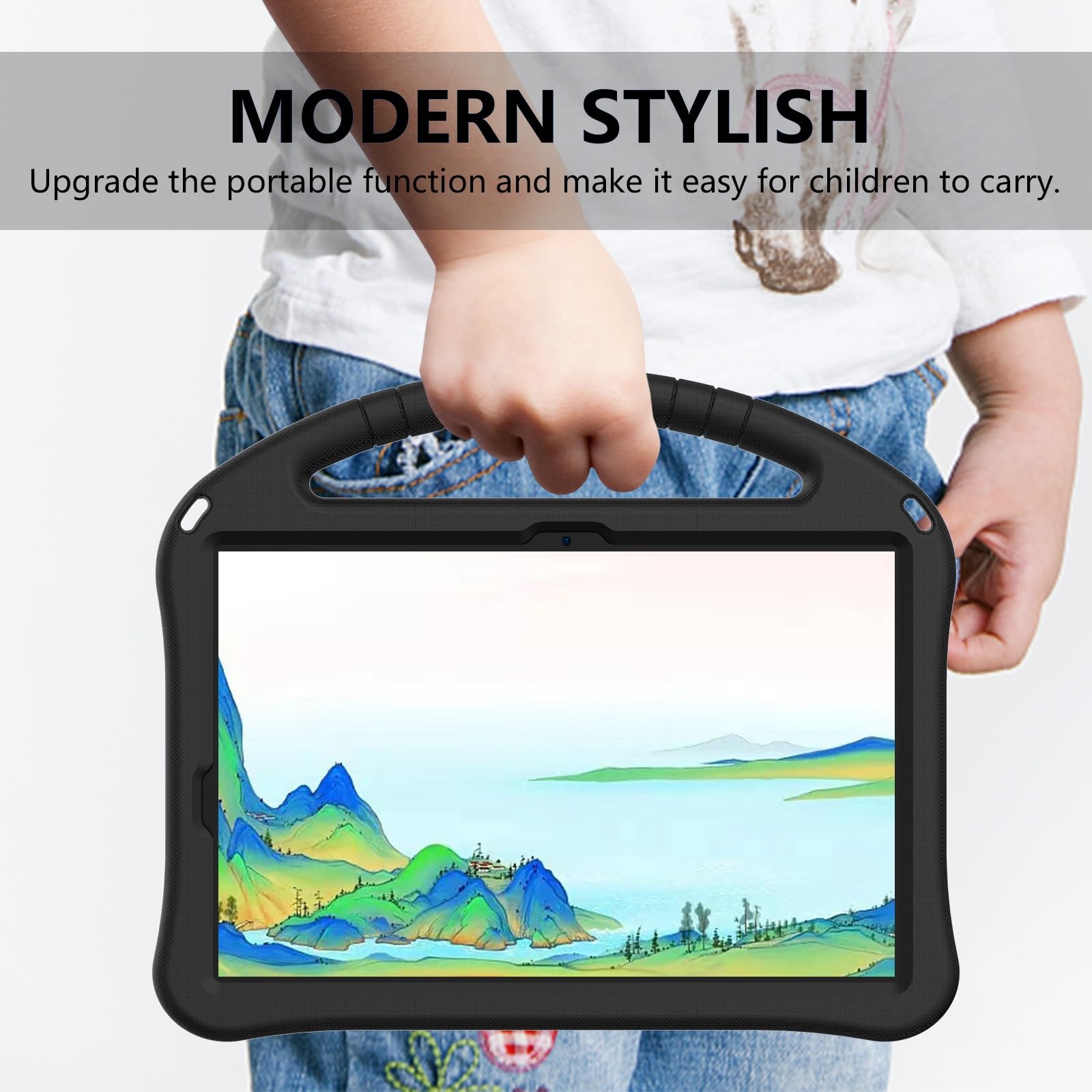 Wytrzymałe etui kompatybilne z Samsung Galaxy Tab S9 11" (2023 X710/X716B/X718U), lekkie etui z tworzywa EVA, odporne na wstrząsy, odporne na wstrząsy, uchwyt, stojak etui ochronne z paskiem na ramię