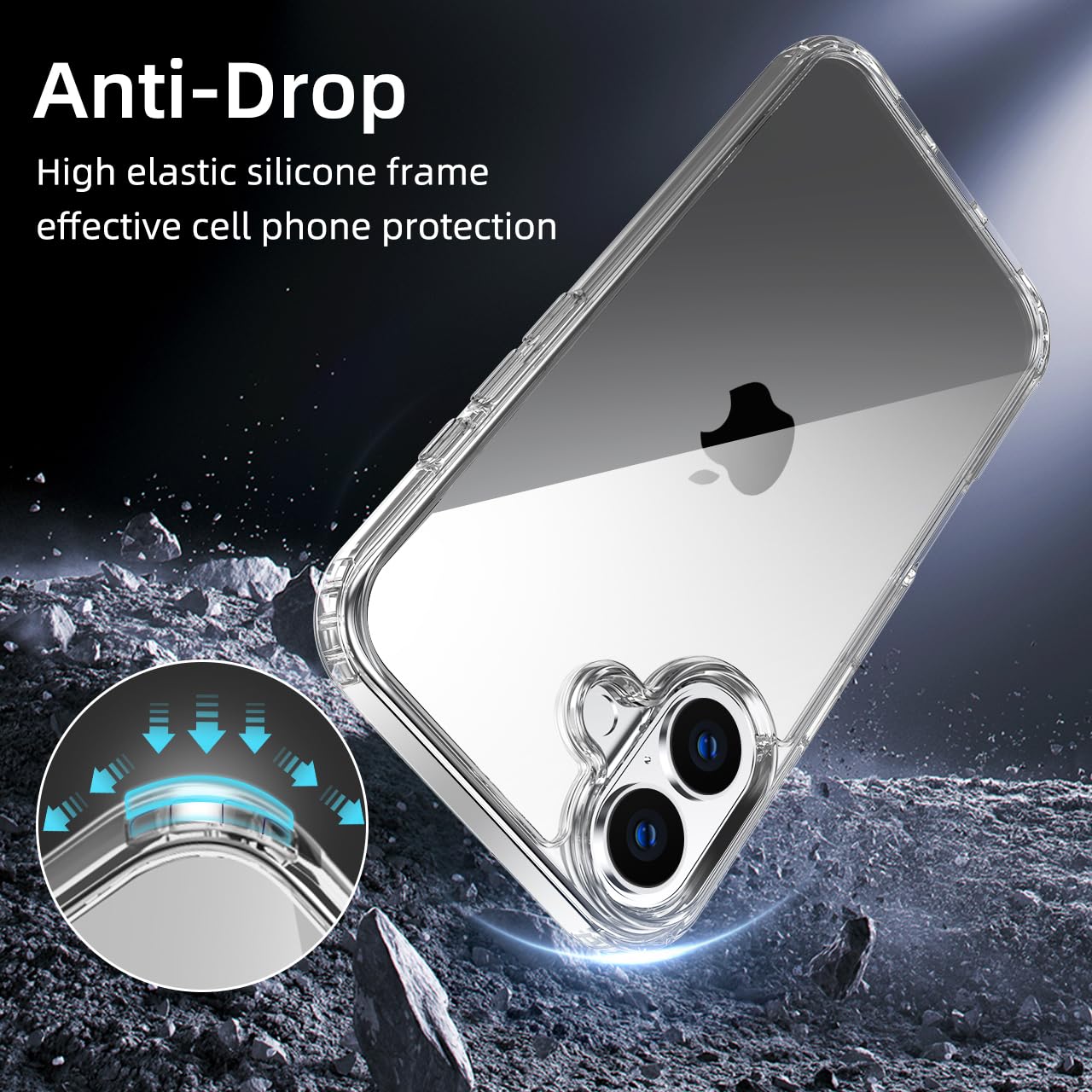 tigratigro Cover per iPhone 16 Plus, Anti Ingiallimento,Custodia con Assorbimento degli Urti e Anti-Graffio,Struttura Protettiva Antiscivolo, Classico Stile Cover Trasparente
