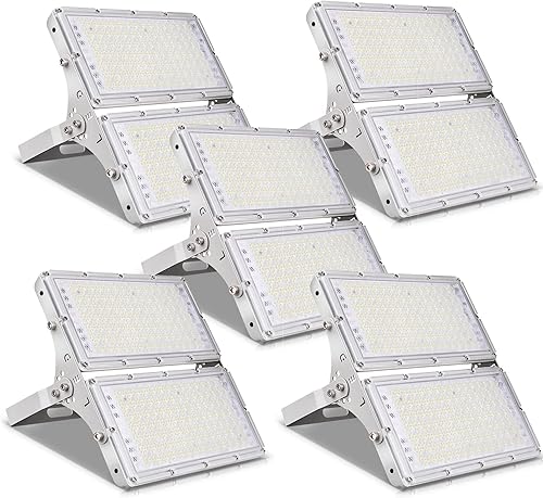 Viugreum Luz de inundación LED de 200 W, 16000 lm 6000 K, luz blanca diurna, reflector delgado para exteriores, luces de seguridad impermeables 400