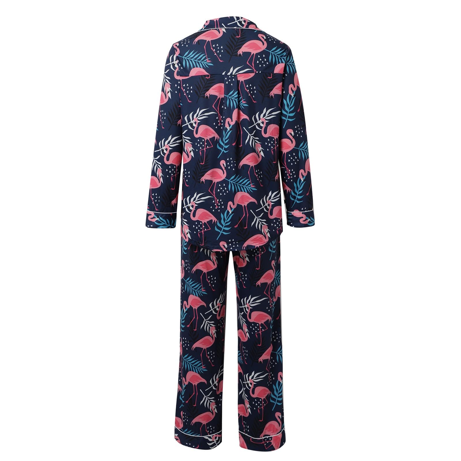 Genérico Pijama de Invierno Mujer，Conjunto de Pijama Mujer Manga Larga Tejido para Dormir Confortable Noche con Diseño Elegante y Moderno para Descanso Nocturno