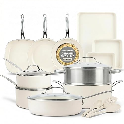20 Pc Ceramic Cookware Set Nonstick, Ceramic Pots and Pans