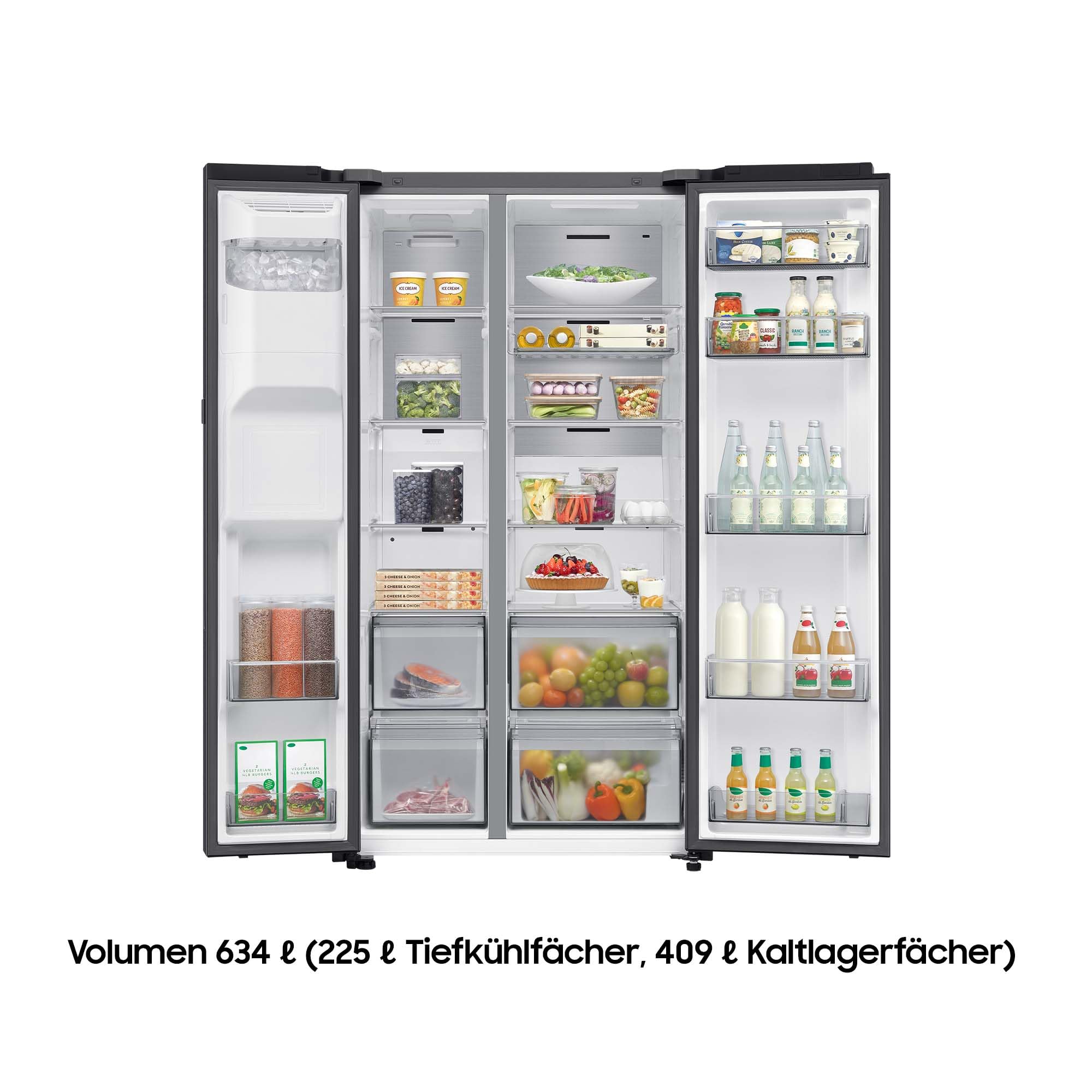 Samsung RS80F66KBFEF Side-by-Side Kühl-Gefrierkombination, AI Kühlschrank mit Gefrierfach, 178 cm... Ansicht 3