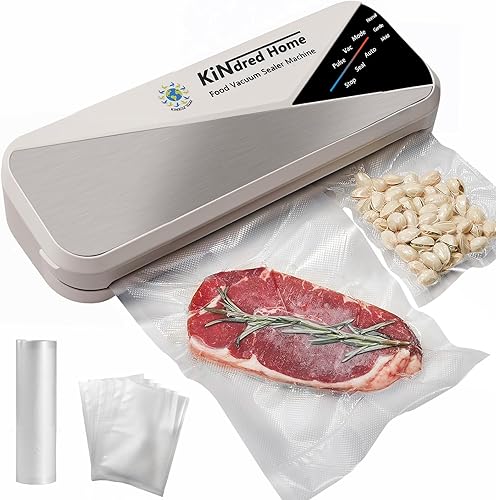 Miniatura 9 de Máquina selladora al vacío de alimentos – Sellador al vacío compacto multifuncional de 95 kPa con función de vacío externo, modos seco/húmedo con 10