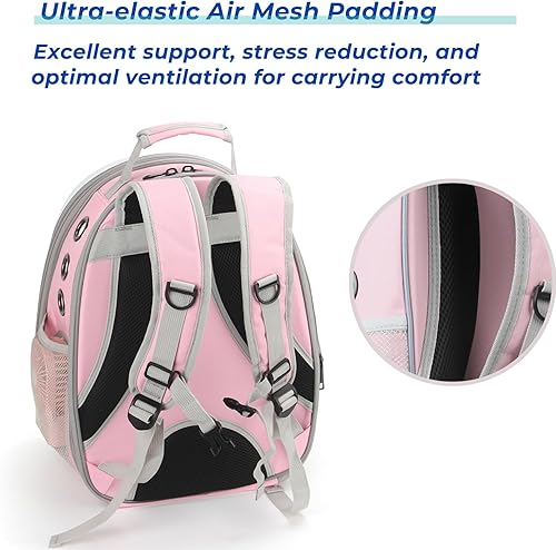 Miniatura 6 de Lollimeow - Mochila para transporte de mascotas, mochila de burbuja para transportar gatos y cachorros, aprobada para aerolíneas, diseñada para