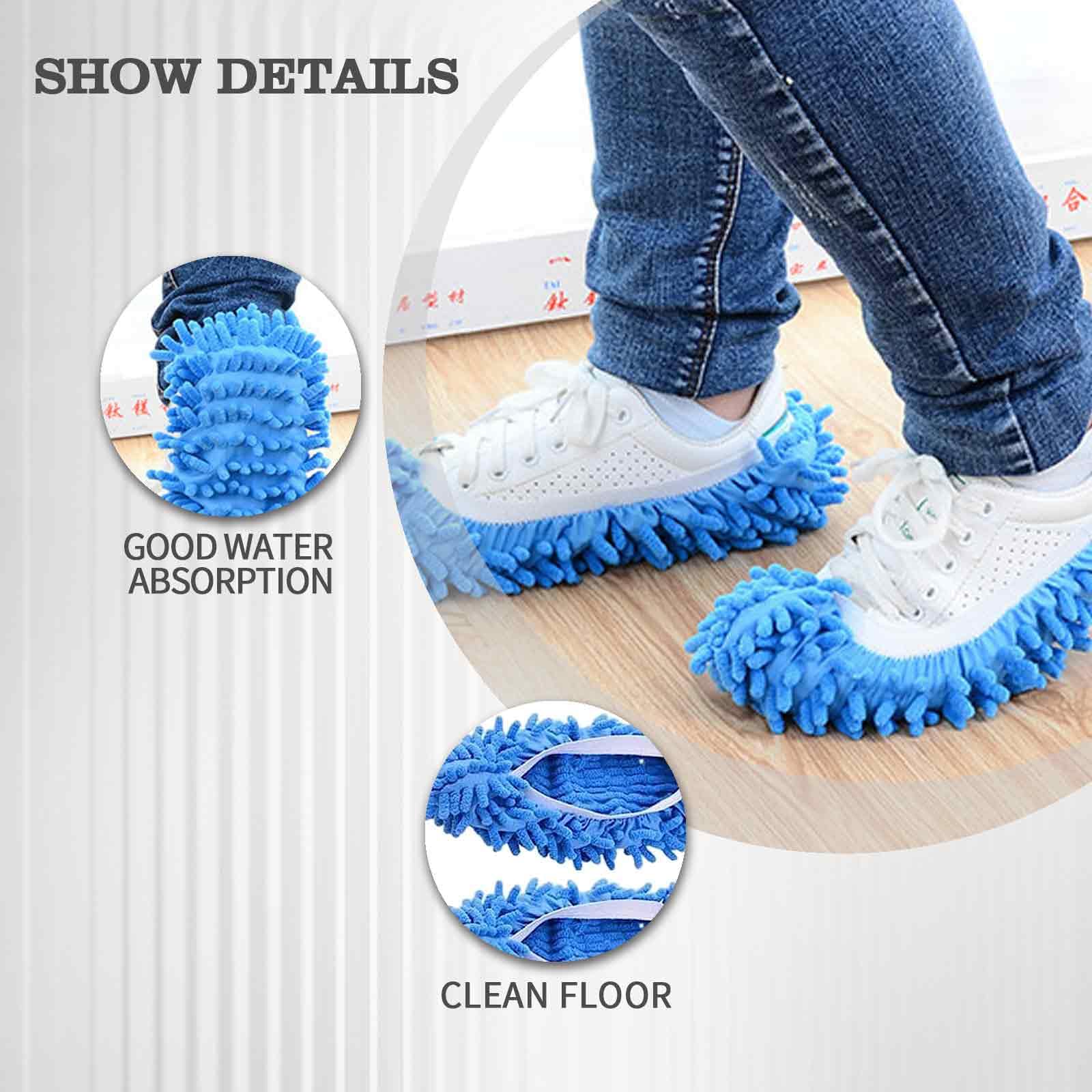 3 Paires De Chaussons Nettoyants Microfibre - Pour Sols, Vitres Et Voiture - Multifonction Et Lavables - 8