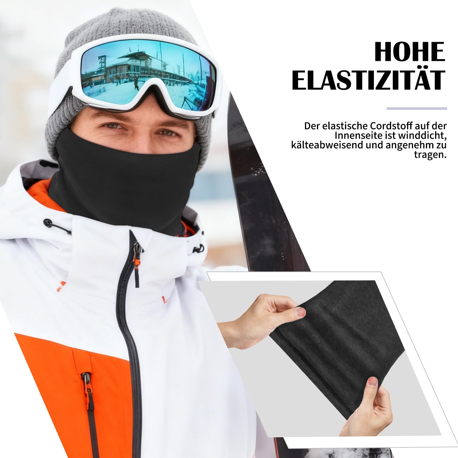Wiatroszczelna chusta wielofunkcyjna, szal kominowy, chusta na szyję, ciepła chusta na szyję, dla mężczyzn i kobiet, do biegania, jazdy na rowerze, wspinaczki