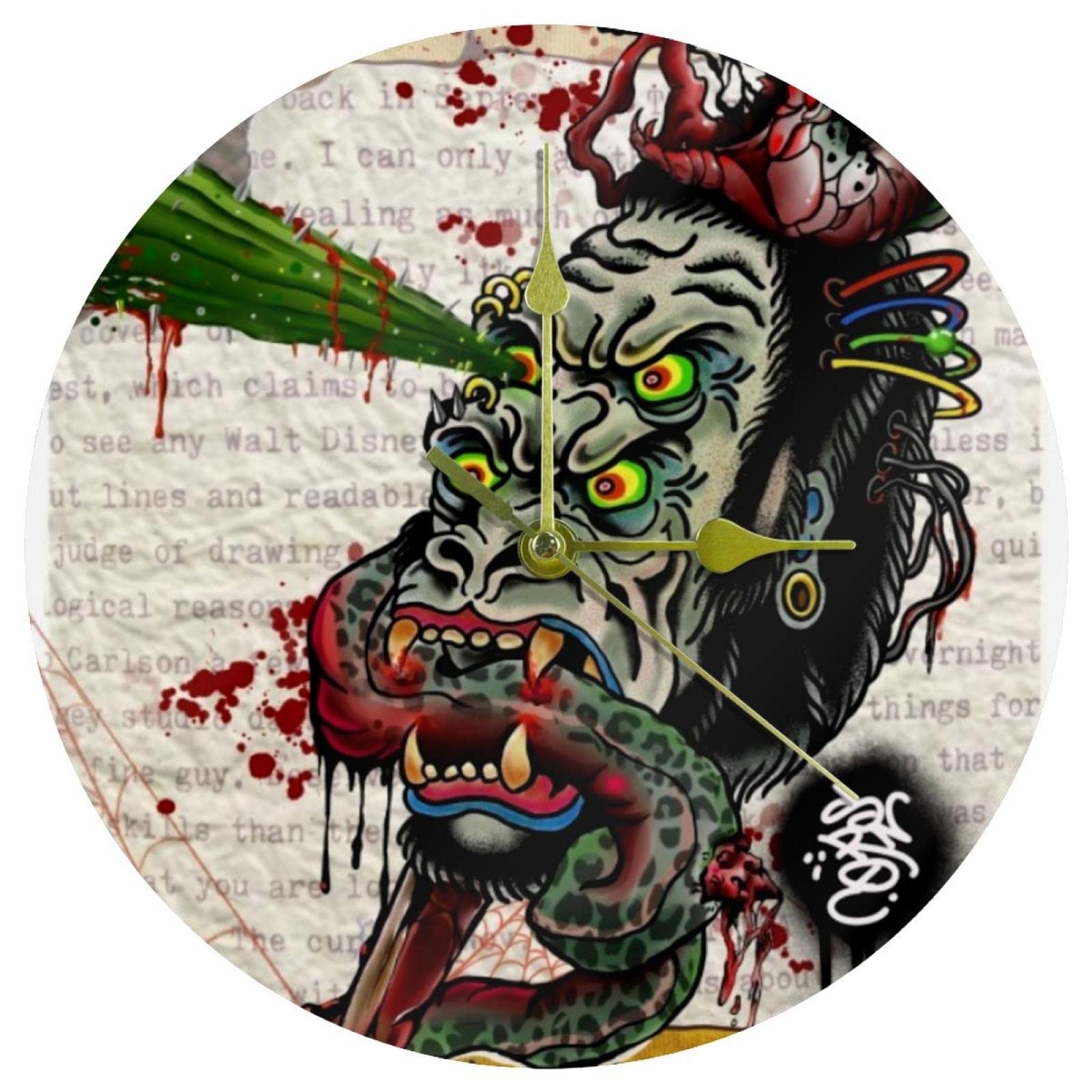 Horloge murale en acrylique style européen rétro nostalgique ronde