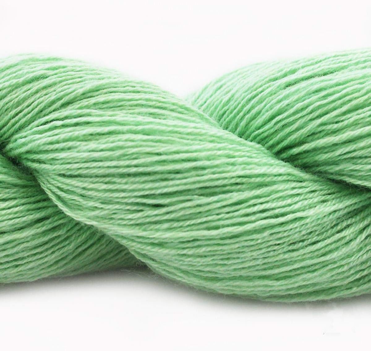 Lotus Yarns Swan Lake Lace Weight 50% Cashmere 40% Fine Wool 10% Angora Blended Hand Knitting Yarns for Comfortable Baby and Adult Clothing for Fashion Garment Baby Clothe (21-Mint Green) image 2