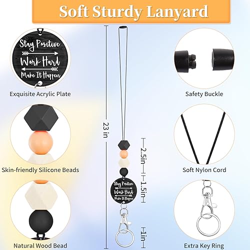 Miniatura 3 de Cordón para profesor para tarjeta de identificación, con cuentas para hombres y mujeres, con cuentas, soporte para insignias de identificación,