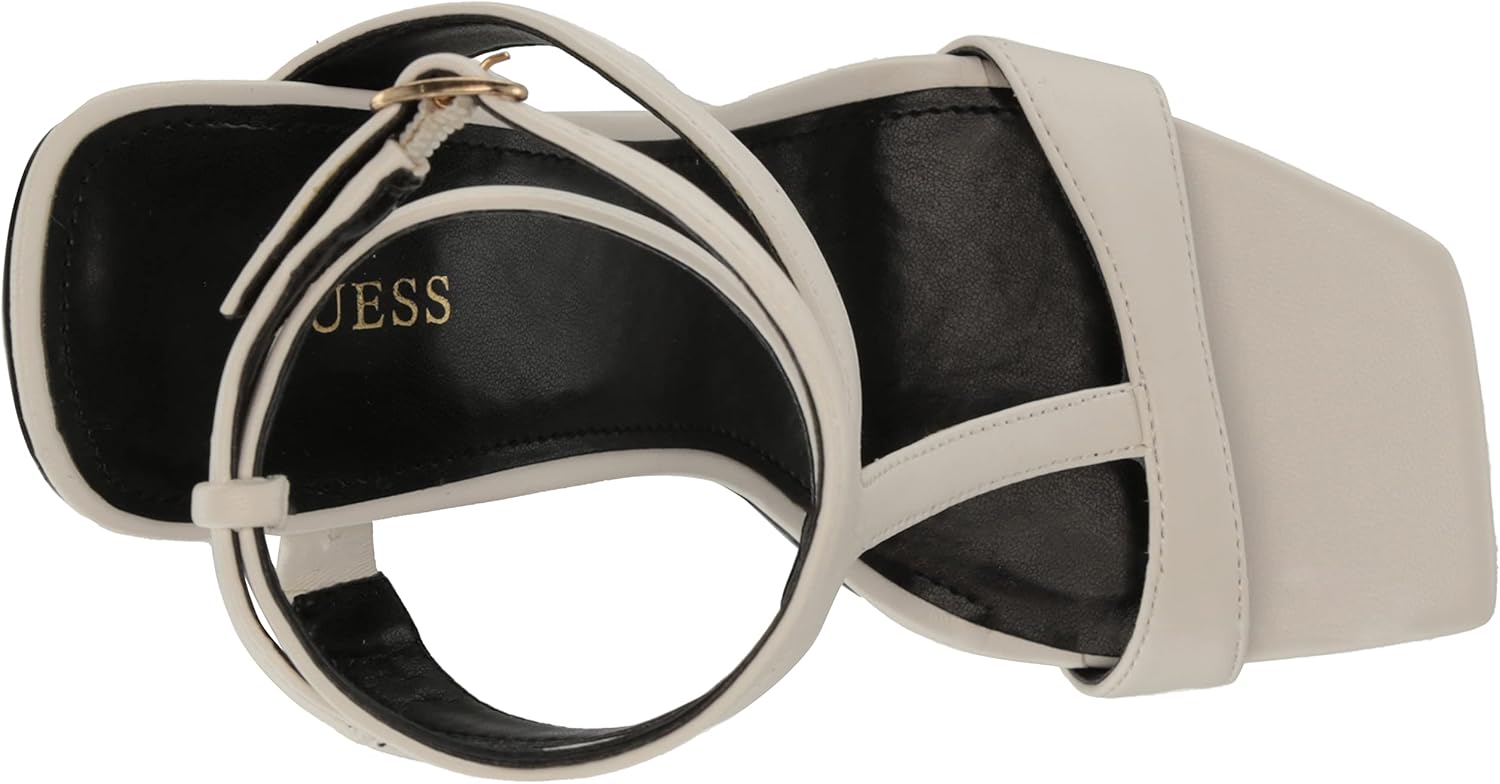 Guess Women's Bacio3 Heeled Sandal, White Patent, 8 - Image 5