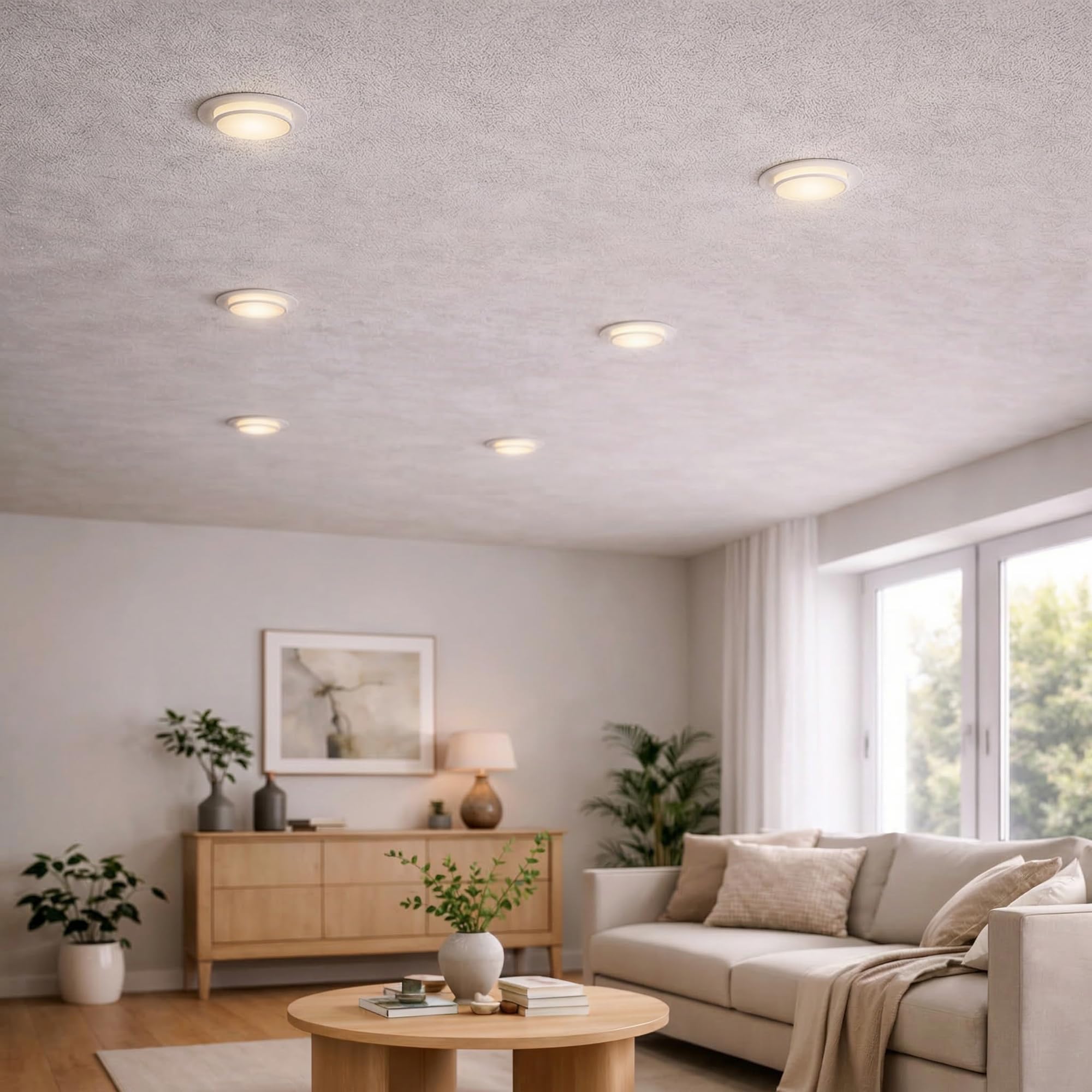 SSC-LUXon LAGO 10x Deckenlampe rund weiß schwenkbar - Punktstrahler geeignet für LED Modul - Deckenspot für Schlafzimmer ohne Leuchtmittel