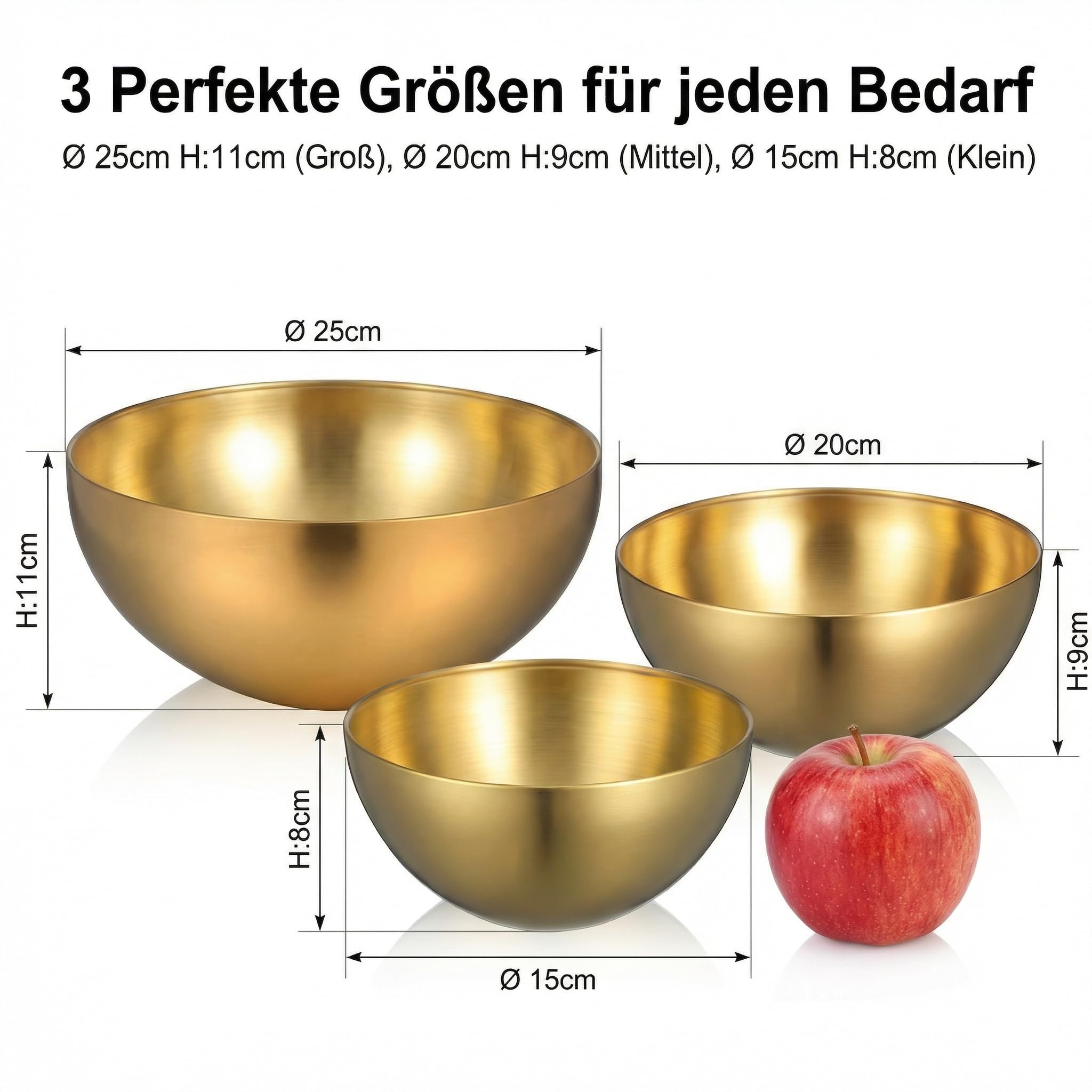 WMF Gourmet Komenset 4-delige Roestvrijstalen Kommen Voor De Keuken 0 75l 2 75l Mengkom Slakom Serveerkom Cromargan Stapelbaar